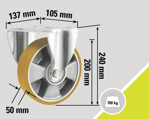 "Rolle mit Maßen: 137 mm, 105 mm, 240 mm, 200 mm und 50 mm