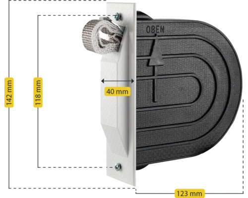 Abmessungen einer Einstiegshilfe für den Einstieg in Pools und Schwimmbecken