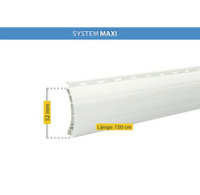 Rollladenprofil System Maxi, 150 cm Länge und 52 mm Höhe