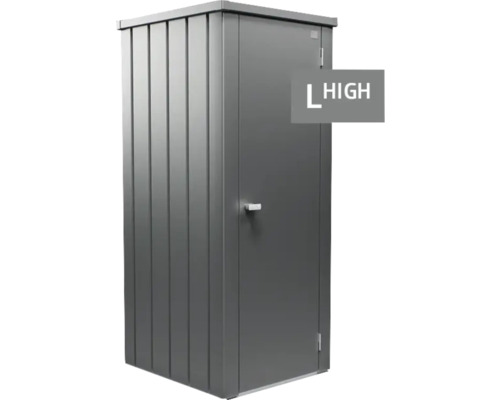 Metall Gartenschrank in hoher Ausführung für den Aussenbereich.