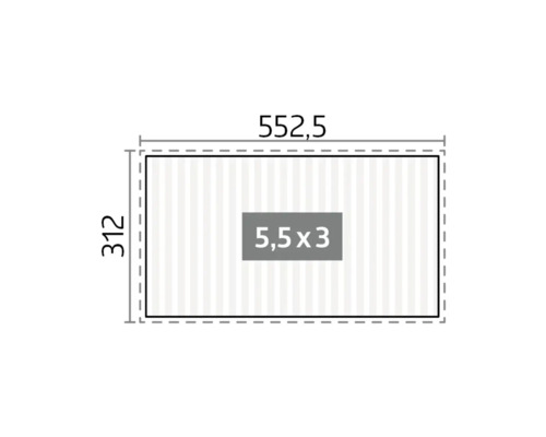Technische Zeichnung mit Maßangaben: 552,5 x 312 und Fläche 5,5 x 3