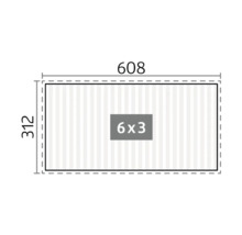 Technische Zeichnung mit Maßangaben 608 x 312 und Feld 6 x 3