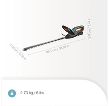 Gardena Akku Heckenschere mit Abmessungen und Gewicht