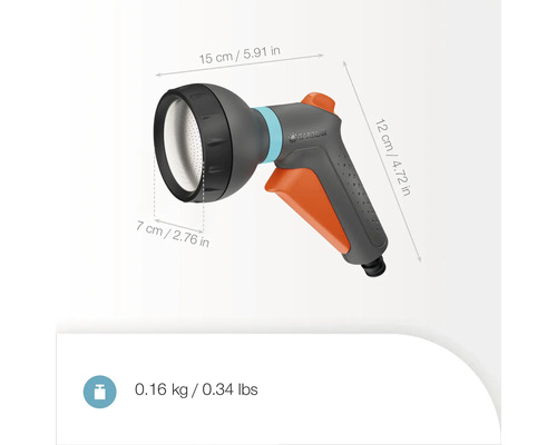 Gardena Reinigungsspritze mit Abmessungen