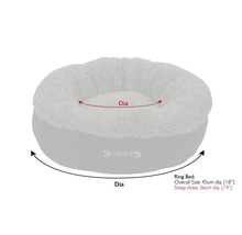 Scruffs Ring Hundebett mit Größenangabe