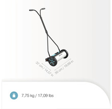 Handrasenmäher mit Griff und Maßen