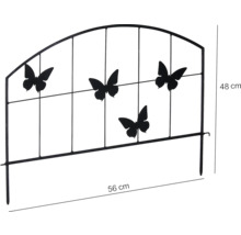 Gartenzaun aus Metall mit Schmetterlingsmotiven, 56 x 48 cm