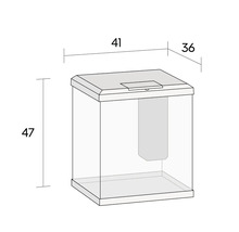 Abbildung eines Aquariums mit den Maßen 41 x 36 x 47 cm