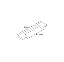 Griff aus Holz mit den Maßen 16 cm und 12,8 cm