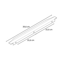 Zeichnung eines 39,6 Zentimeter langen Profils mit zwei 15,6 Zentimeter langen Seiten