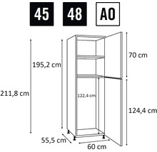 Maße des Küchenschranks
