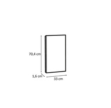 Schranktür mit den Maßen 70,4 cm Höhe, 33 cm Breite und 1,6 cm Tiefe