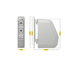 Schellenberg Rollladensteuerung mit den Maßen 199 mm Höhe, 37 mm Breite und 155 mm Tiefe