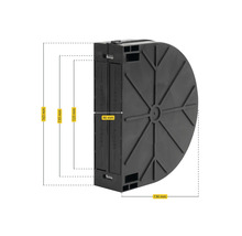 Abbildung einer Kabeltrommel mit Maßangaben