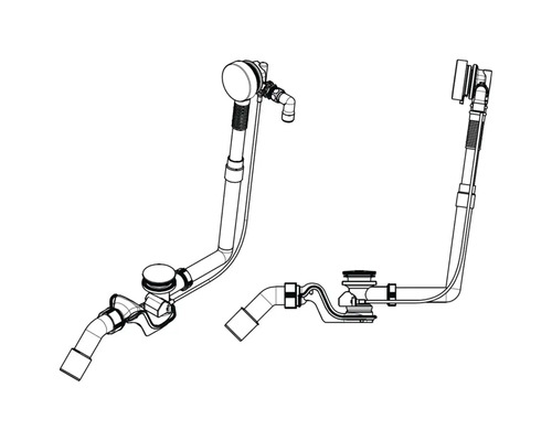 Zwei Badewannenablaufgarnituren für den Sanitärbereich