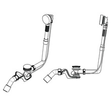 Badewannenab- und Überlaufgarnitur, zwei verschiedene Ausführungen