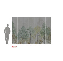 Fototapete mit Waldmotiv und Größenangaben.