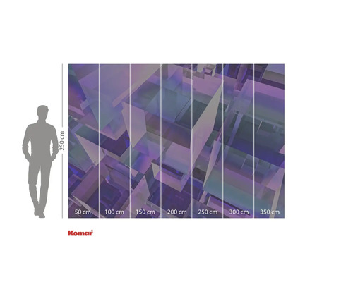 Komar Fototapete mit geometrischem Muster und Größenangaben