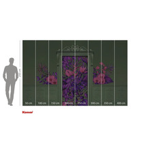 Komar Fototapete mit floralem Design und Größenangaben