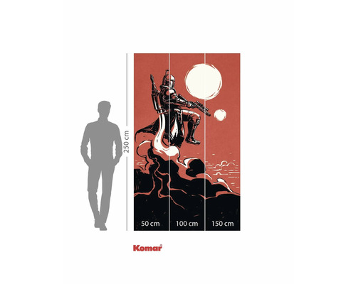 Komar Star Wars Fototapete mit dem Mandalorianer auf rotem Hintergrund
