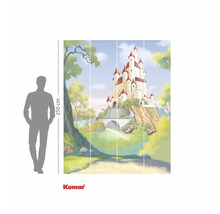 Fototapete mit Schlossmotiv und Größenangaben.