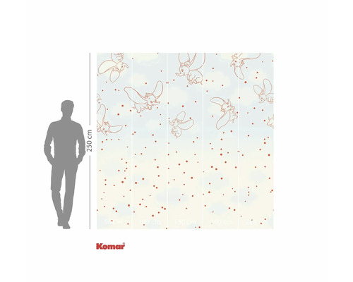 Fototapete mit Dumbo Motiv und Punktmuster, 250 cm hoch