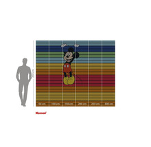 Fototapete mit Mickey Maus Motiv und horizontalen Streifen