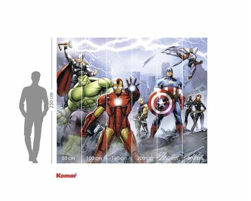 Fototapete mit Marvel Avengers Comic Motiv und Maßangaben