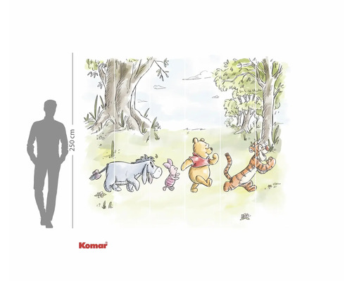 Winnie Puuh Wandbild mit I-Aah, Ferkel, Winnie Puuh und Tigger im Wald, 250 cm Höhe