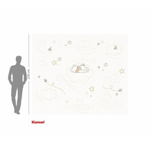 Fototapete mit Winnie Puuh Motiv, Wolken und Sternen, 250 cm Höhe