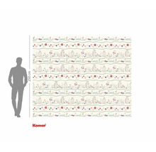 Fototapete mit Winnie Puuh Motiv und Blumen, circa 250 cm hoch