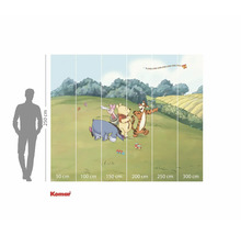 Winnie Puuh und seine Freunde auf einer Fototapete mit Größenangaben