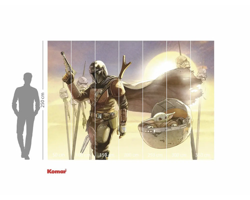Star Wars Wandbild mit dem Mandalorianer und Grogu