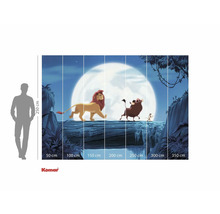 Fototapete mit König der Löwen Motiv und Größenangaben.