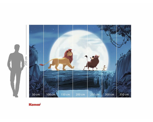 Fototapete mit König der Löwen Motiv und Größenangaben.