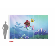 Komar Wandbild Little Mermaid mit Meerjungfrau und Fisch im Wasser, 250 cm hoch und 400 cm breit