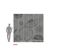 Tapete mit Darstellung des Sonnensystems und nautischen Elementen