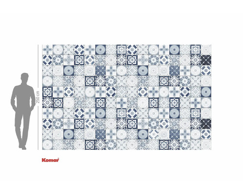 Fototapete mit Fliesenmuster im Vintage Stil, Höhe 250 cm