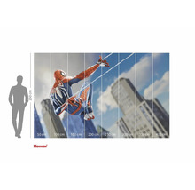 Fototapete mit Spiderman Motiv und Größenangaben