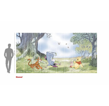 Winnie Puuh Wandbild mit Winnie Puuh, Ferkel, Tigger und I-Aah vor einer Baumlandschaft