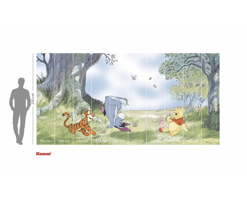 Winnie Puuh Wandbild mit Winnie Puuh, Ferkel, Tigger und I-Aah vor einer Baumlandschaft