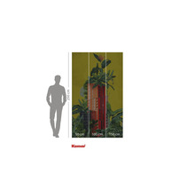 Fototapete mit Pflanzenmotiv und rotem Gebäude