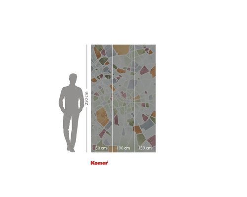 Komar Fototapete mit abstraktem Muster und Größenangaben