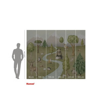 Fototapete mit Waldtieren, Bäumen und Bergen