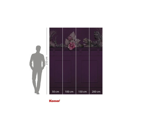 Fototapete mit Blumenmuster und Höhenangabe