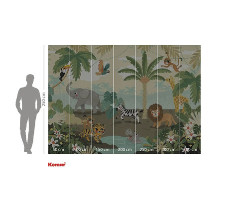 Fototapete mit Dschungel-Tiermotiv als Wanddekoration