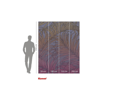 Fototapete mit Palmenmuster und Größenangaben