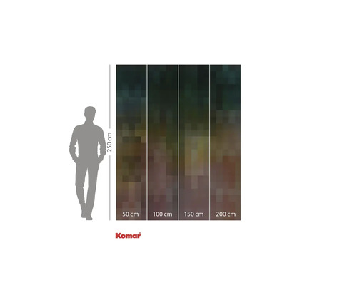 Fototapete mit Pixelmuster und Größenangaben