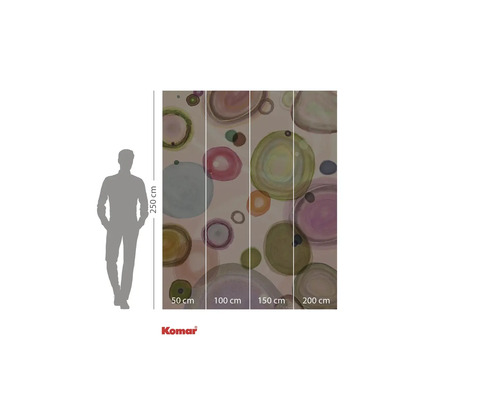 Fototapete mit Kreismuster und Größenangaben