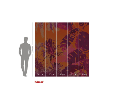 Fototapete mit Blättern und Größenangaben